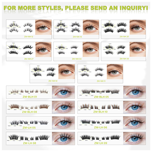 3-10 Day Long Lasting Pre-glued Half Lashes 100% Handmade Wispy Manga Press on Lash Custom Size Curl <strong>Magnetic</strong> Box <strong>UK</strong> Europe OEM - Product Image 3