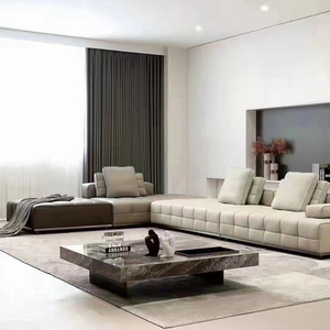Muebles Foshan, sofá Seccional de lujo moderno, calidad de diseñador, sofá Modular para sala de estar, sofá cómodo de tela de cuero en forma de <span class=keywords><strong>U</strong></span> - Product Image 3