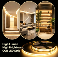 Lumière LED linéaire COB à haut lumen, DC24V, sans scintillement, 528 LED, bande lumineuse uniforme pour escalier, placard, mur, plafond, éclairage architectural