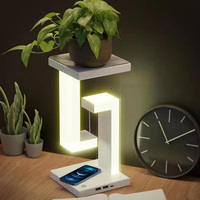 Lámpara de Escritorio LED Antigravedad de ABS para Dormitorio, Estudio, Oficina, Decoración del Hogar, Levitación Magnética, Carga Inalámbrica