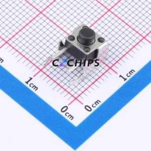 TC-1102N-B-AL-B Tactile Switch Bent Lead Through Hole,6x6mm Switch Single Pole Single Throw Round Button 1N Right Angle Insert - Product Image 1