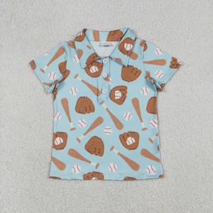 Ropa de Verano para Niños Pequeños al por Mayor, Camisetas Polo con Estampado de Béisbol, Manga Corta, Cuello Solapa, Boutique - Product Image 3