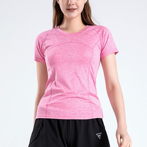Camiseta Deportiva para Mujer, Ecológica, Transpirable, Ajustada, de Secado Rápido, con Logotipo Personalizable, Cuello Clásico Básico, para Correr, Yoga, Uso Diario - Product Image 4