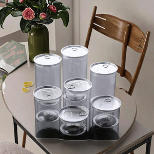 Bouteilles NAJIE de haute qualité en PET transparent de qualité alimentaire pour nouilles, avec couvercle et logo sérigraphié, disponibles en 250ml/330ml/500ml/550ml/650ml - Product Image 1