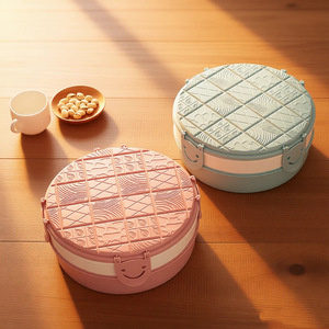 Round Plastic Candy Box With Compartments Pink Wedding Snack Container Covered Fruit Tray For Home Use - Product Image 2