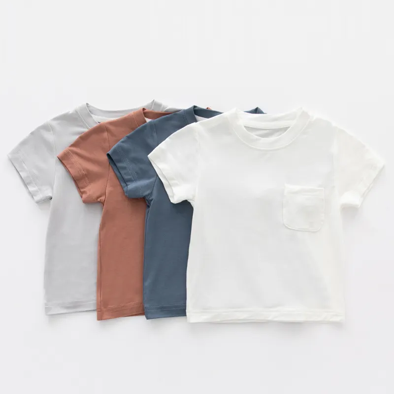 Factory Wholesale Custom Logo Printing Organic bamboo Short Sleeved Baby Girl Boy T Shirts newborn infant clothing