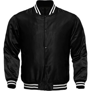 Women Bomber <b>Jacket</b> Satin Polyester Regular Sleeve <b>Zip</b> <b>Up</b> Casual Coat - Product Image 1