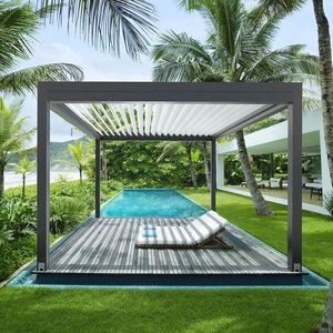 Perse en aluminium coloré <span class=keywords><strong>pour</strong></span> jardin, <span class=keywords><strong>pied</strong></span> libre, étanche, motorisé, automatique, pergola en aluminium biocliatique - Product Image 6