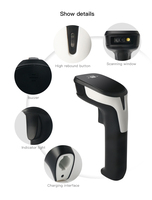 Scanner de codes à barres sans fil portable 2D Gestion des stocks de détail Lecteur de codes à barres BT QR Transactions rapides et efficaces