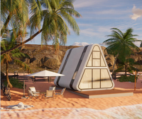 Conteneur de capsule spatiale à structure légère en acier à deux étages ultra luxueux Villa de voyage d'hôtel haut de gamme Maison préfabriquée haut de gamme