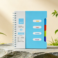 Cuaderno de tapa dura recargable del fabricante con separadores de índice, pestañas de clasificación y páginas de etiquetas para agenda.