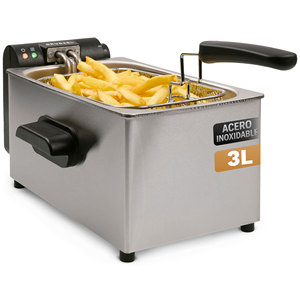 Friteuse électrique Frypro 3SS 3L en acier inoxydable pour usage domestique - Product Image 1