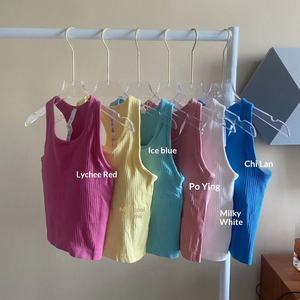 Soutien-gorge de yoga respirant pour femme Lulu, soutien-gorge de yoga à maintien élevé, court, hautement élastique, doux pour la peau, veste de fitness de yoga - Product Image 3