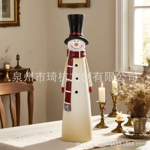 <b>Red</b> <b>Scarf</b> Snowman Resin Ornament Christmas Decor For Living Room Entryway Garden Patio Decoration - Product Image 3