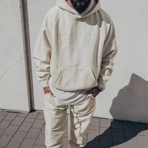 Custom Spring Heavyweight Soft Fleece Puff Printing Logo Unisex Cropped Pullover French Terry Oversized Men Hoodies - Product Image 1