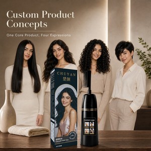 Crème colorante permanente pour cheveux à l'extrait d'herbes naturelles avec peigne applicateur facile, logo personnalisé, qualité professionnelle - Product Image 1
