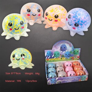 Yiwu JO Wholesale <b>LED</b> Flashing Octopus Stress <b>Balls</b> Soft Sensory Squeeze Squishy Fidget Toys for Kids and Adults Stress Relief - Product Image 4