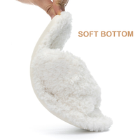 Chaussons douillets en peluche à bout ouvert, légers, antidérapants, à semelle souple et respirants pour femmes/hommes, pour une utilisation intérieure et extérieure
