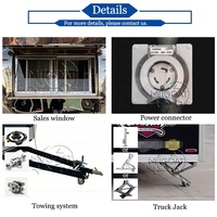Remorque de restauration rapide simplifiée à essieu unique avec fenêtre de service, hotte et évier pour festivals, foires et activités de vente ambulante