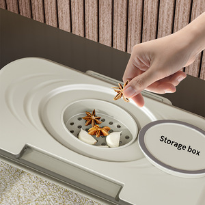 Storage Box Rice Container Airtight Flip Top Lid Rectangle Large Capacity Grain Storage Household Use - Product Image 3