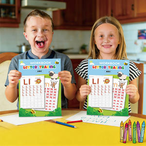 Cuaderno de Práctica de Escritura <span class=keywords><strong>para</strong></span> Niños, Primer Libro de Aprendizaje de Letras en Inglés, Práctica de Líneas <span class=keywords><strong>para</strong></span> el Control del Lápiz, Preescolar, 28 Páginas, Escritura de Palabras, Libro de Habilidades ABC - Product Image 5