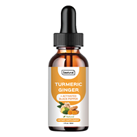 Complément d'extrait de curcuma avec curcumine, gingembre et poivre noir en gouttes liquides pour une meilleure absorption, la santé intestinale et les articulations