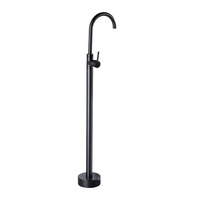 Ensemble douche-baignoire sur pied en cuivre avec robinet noir à cartouche céramique, style américain, pour eau froide et chaude, accessoire de salle de bain
