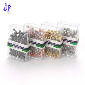 JP Boîte de 100 38cm épingles à coudre à tête de perle colorée <span class=keywords><strong>aiguilles</strong></span> à pousser <span class=keywords><strong>droites</strong></span> pour la couture outils de positionnement de couture - Product Image 1