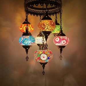 Lampadario Decorativo in Ferro Stile Bohémien per Ristorante, Soggiorno, Sala da Pranzo, Hotel, B&B, Bar, Caffè - Vetro Nero LED - Product Image 3