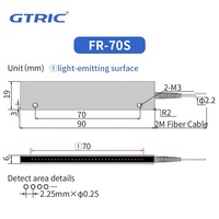 GTRIC Banner Digitaler Faseroptik-Sensor Kopf Erfassungsbreite 70MM Matrix Diffus Reflektierender Faserverstärker Optischer Sensor