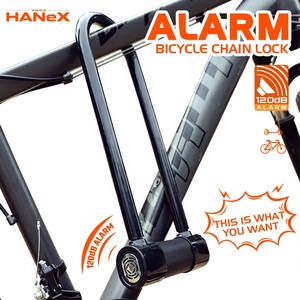 HANEX Nouveau cadenas en U antivol portable pour vélo Alarme en acier en forme de U Cadenas pour vélo de montagne <span class=keywords><strong>Accessoires</strong></span> de vélo - Product Image 4