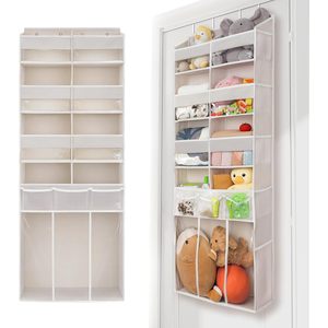 Organizador para colgar sobre la puerta con 8 compartimentos XL, almacenamiento inferior, bolsillos transparentes, almacenamiento colgante para bebés, niños, baño, mascotas - Product Image 5
