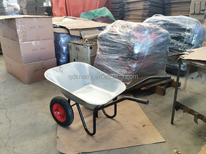 इस्पात निर्माण डबल व्हीलबैरो 130 किलोग्राम भार क्षमता के साथ स्टील निर्माण डबल व्हीलबैरो - Product Image 2