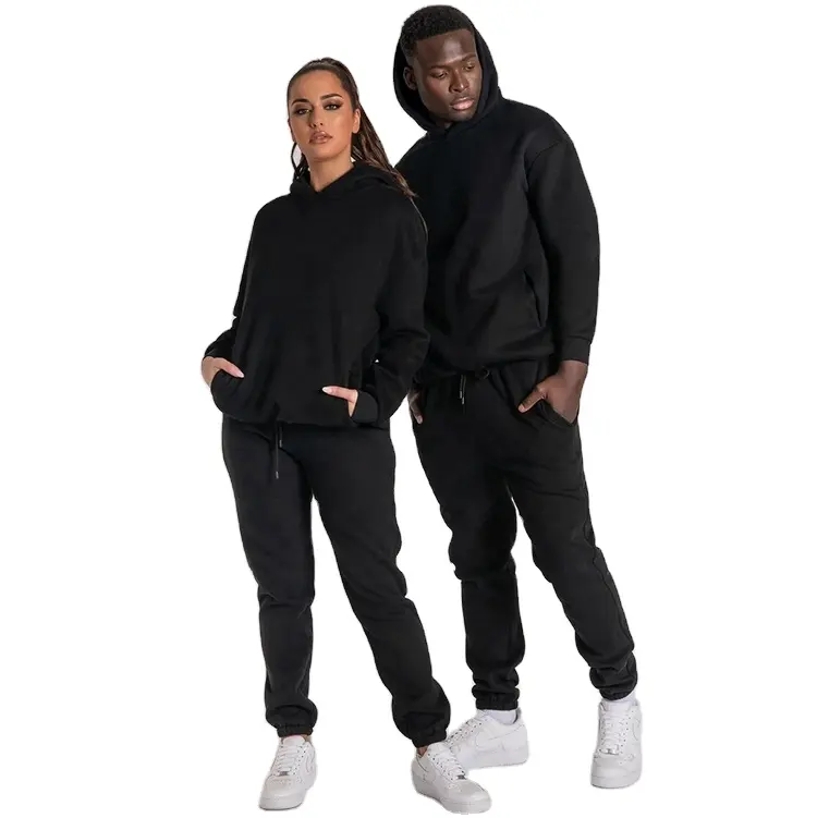 Wholesale Sweatsuit 2 Piece Custom Unisex fitness mens fitted hoodie tracksuit sports jogging wear cloth