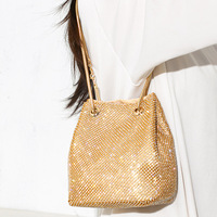 Sac à main de soirée de luxe pour femme, brillant, entièrement orné de diamants, sac seau à bandoulière étincelant pour fête avec chaîne
