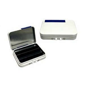 Boîte en métal personnalisée résistante aux enfants, conteneur CR en métal pour le stockage de cigarettes et de bonbons gélifiés, emballage en boîte métallique à double bouton de verrouillage - Product Image 1