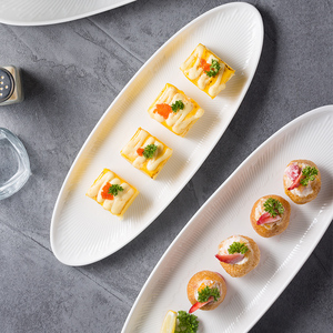 Assiette de poisson en céramique <span class=keywords><strong>Saury</strong></span> Plats froids Steak Dessert Pâtes Sushi Salade Gâteau Plateau de service Assiettes d'exposition Fête Restaurant Vaisselle - Product Image 2