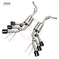 Système d'échappement complet en acier inoxydable SDO compatible avec Mercedes-Benz G63 AMG W463 5.5T 2012-2018 avec embouts noirs et silencieux Valvetronic
