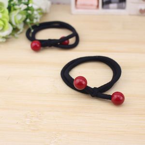 Grande élastique à cheveux en forme de haricot rouge 25 cm, haute élasticité, accessoire décontracté en résine plastique - Product Image 2