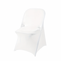 Housses de chaise universelles blanches en polyester extensible et spandex, teintes unies, lavables et amovibles, pour distributeurs en gros