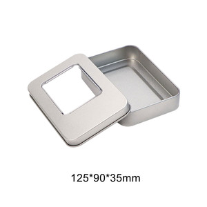 Mini boîte carrée en métal argenté avec fenêtre transparente en PVC pour la fabrication de bougies/bonbons/bijoux/cadeaux - Product Image 3