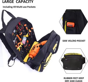 Công suất lớn Oxford Polyester bền không thấm nước đa ngăn OEM Ba lô cho công nghiệp xây dựng làm việc ngoài trời hàng ngày - Product Image 4