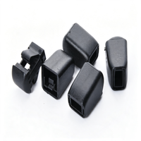 Embouts carrés creux en plastique noir mat pour cordons de vêtements, capuchons de cordon de serrage pour sacs à dos