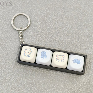 Qys พวงกุญแจพลาสติกพีวีซีพร้อมดีไซน์โลโก้แบบ DIY สำหรับปรับแต่งอะคริลิคลายความเครียด - Product Image 2