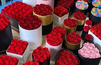 Valentijnscadeau Echte Aanraakbare Eeuwige Rozen in Ronde Hartvormige Vierkante Doos Duurzame Natuurlijk Ge conserveerde Bloemen