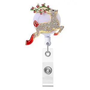 Симпатичные рождественские аксессуары для животных печать ABS мультяшный держатель для карточек выдвижной Бейдж катушка