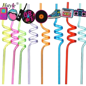 24 Pajitas Musicales para Niños, Artículos para Fiestas de Cumpleaños de Rock and Roll, Recuerdos de PVC, 8 Estilos de Pajitas con Temática Musical HS1124 - Product Image 4