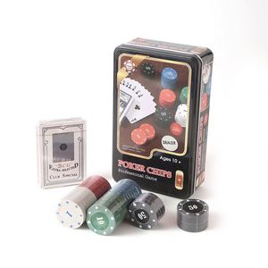 Ensemble de 100 jetons de poker de casino avec boîte en fer, logo personnalisé, jetons de poker PS pour le jeu de Texas Hold'em - Product Image 5