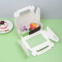 Scatole per dolci con finestra in cartone trasparente trasparente di lusso quadrato in plastica per imballaggio Pop in carta di cartone personalizzabile con manico