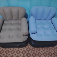 Canapé gonflable 2-en-1 pour adulte, chaise longue d'extérieur épaissie, portable et pliable, lit de sieste, double usage, design moderne et simple